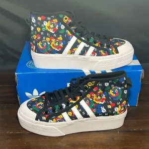 Adidas Nizza Womens Platform Mid GZ4304 New Black Floral
