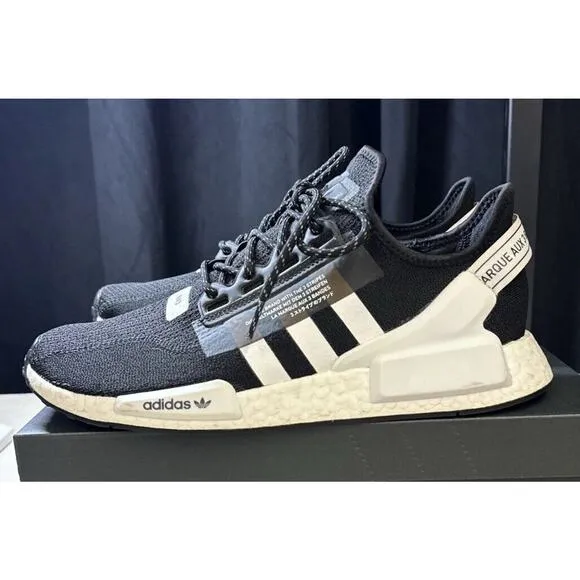 Adidas ORIGINALS NMD R1 Black White Boost Ultra Run Shoes Mens 8.5 Fast Ship