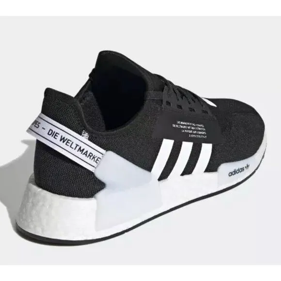 Adidas ORIGINALS NMD R1 Black White Boost Ultra Run Shoes Mens 8.5 Fast Ship