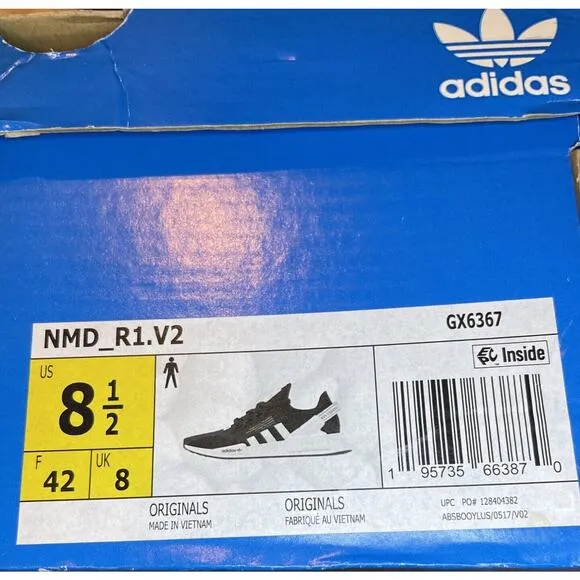 Adidas ORIGINALS NMD R1 Black White Boost Ultra Run Shoes Mens 8.5 Fast Ship