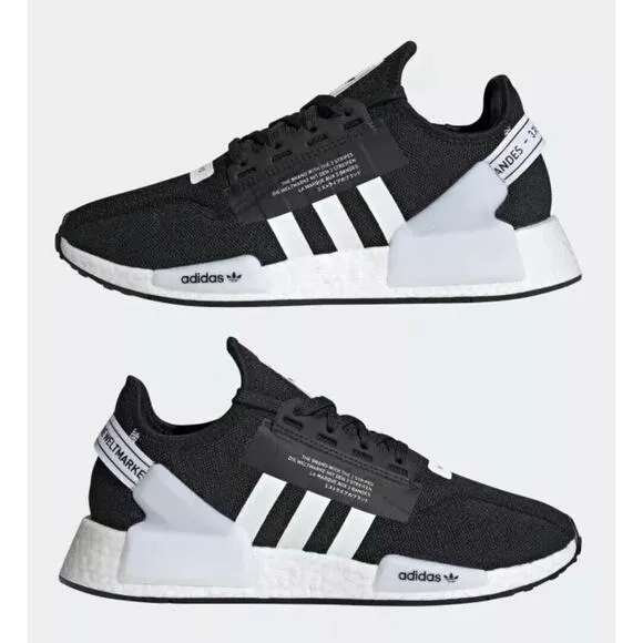 Adidas ORIGINALS NMD R1 Black White Boost Ultra Run Shoes Mens 8.5 Fast Ship