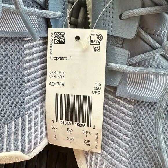Adidas Prophere J Raw Grey Kid's Athletic Shoes AQ1766 Size 6