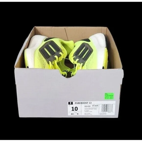 Adidas Pure Boost 22 Shoes Ultra Solar Yellow Sneakers Shoes  Men's Size 10 NEW