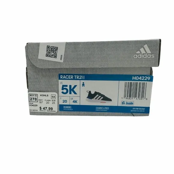 🤩Adidas Racer TR211 Slip On Running 5K Baby Shoes Toddler Sneaker H04229 Black