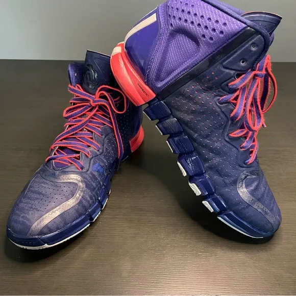 Adidas Rose 4 Night Blue White-Blast Purple Men's Size 12 Basketball Shoe