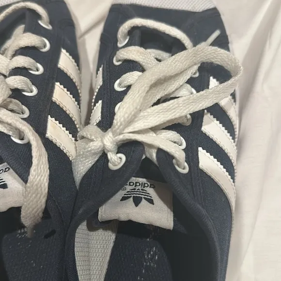 Adidas San Remo Trainer Shoes Sneakers Navy White AF5277 Lace Up Low Top 7 Men's