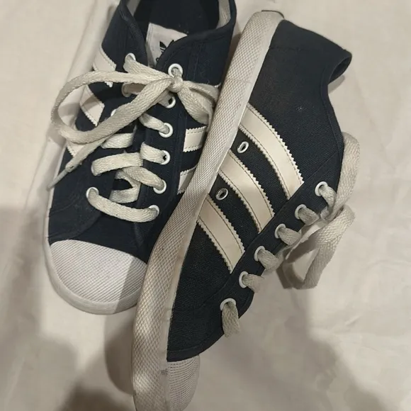 Adidas San Remo Trainer Shoes Sneakers Navy White AF5277 Lace Up Low Top 7 Men's