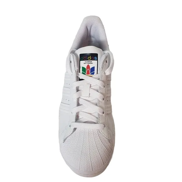 Adidas Superstar Diversity Pride Sneakers Sz 6.5 Shell Top Leather Trefoil Shoes