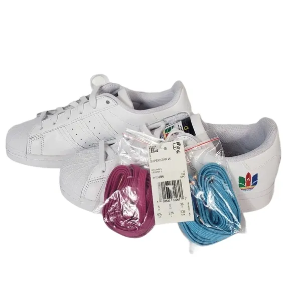 Adidas Superstar Diversity Pride Sneakers Sz 6.5 Shell Top Leather Trefoil Shoes