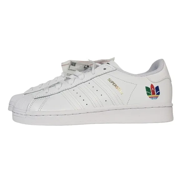 Adidas Superstar Diversity Pride Sneakers Sz 6.5 Shell Top Leather Trefoil Shoes