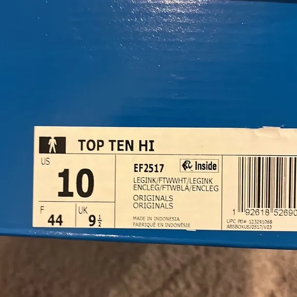 Adidas Top Ten Hi shoes sneakers new Legend Ink Blue EF2517 mens size 10