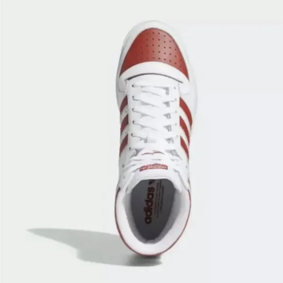 Adidas Top Ten Mens White Scarlet Red Leather Athletic Shoes -SZ 11.5