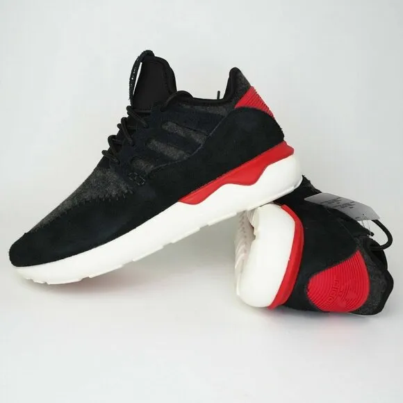 Adidas Tubular Moc Runner Mens Shoes Black White Textil SZ 10