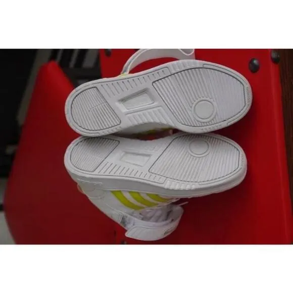 Adidas Unisex White and Yellow High Top Sneakers Size 4.5