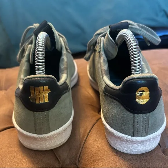 Adidas x Bape x Undftd Undefeated Campus 80s Green Sneaker Shoes, 5M 6.5W