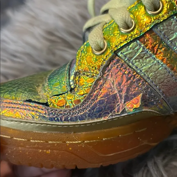 Adidas Yellow Orange High-Top  foil Sneakers( Jeremy Scott
