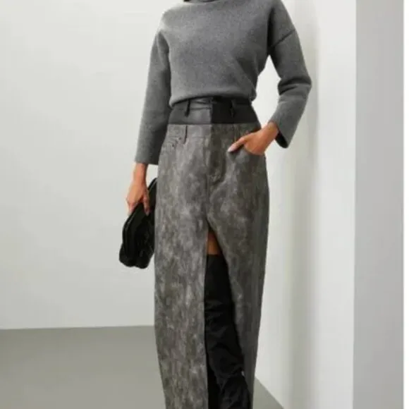 AFRM Maxi Skirt Easton Faux Leather Maxi Skirt 31