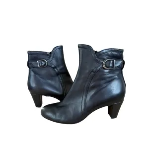 AGL Attilio Giusti Leombruni Black Leather Ankle Boots Size 39 (US 9)