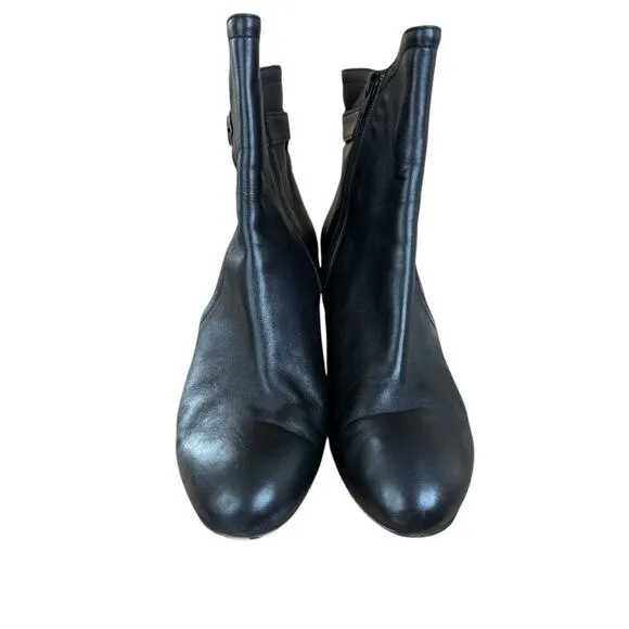 AGL Attilio Giusti Leombruni Black Leather Ankle Boots Size 39 (US 9)