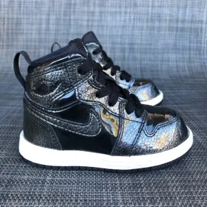 Air Jordan 1 Retro High BT 'Black Patent' High-Top Sneakers Infants size 5