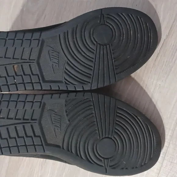 AIR JORDAN EXECUTIVE black sneakers.  Black mid top gym shoes.  Black sneakers