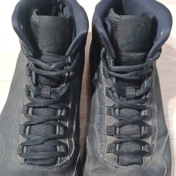 AIR JORDAN EXECUTIVE black sneakers.  Black mid top gym shoes.  Black sneakers