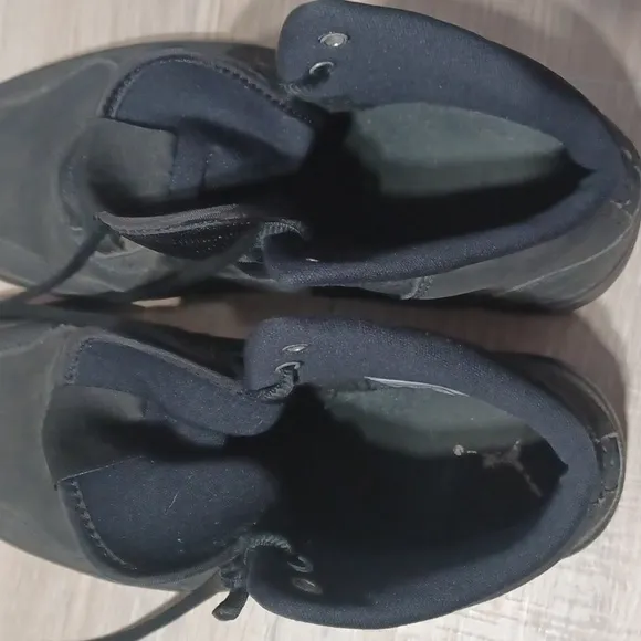 AIR JORDAN EXECUTIVE black sneakers.  Black mid top gym shoes.  Black sneakers