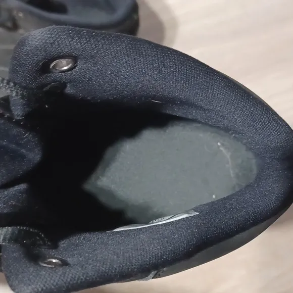 AIR JORDAN EXECUTIVE black sneakers.  Black mid top gym shoes.  Black sneakers