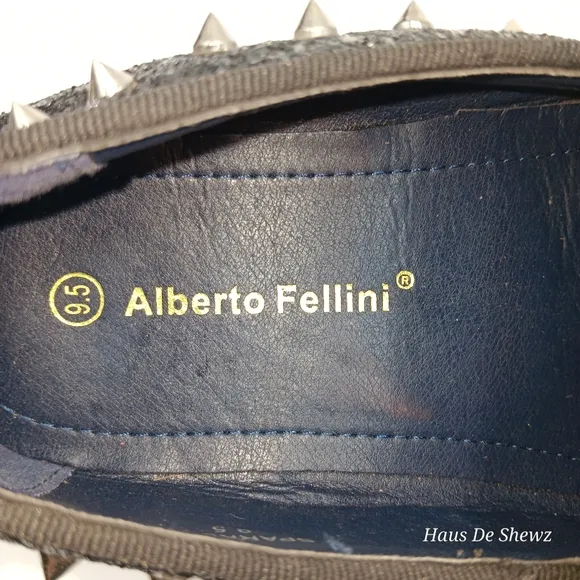 Alberto F. Men's Vintage Spike Dress Loafers Slip On Shoes Tuxedo Black