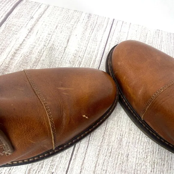ALDO BOOTS Men's 11M Ankle Cognac Brown Leather Shoes Military Lace-up Urban