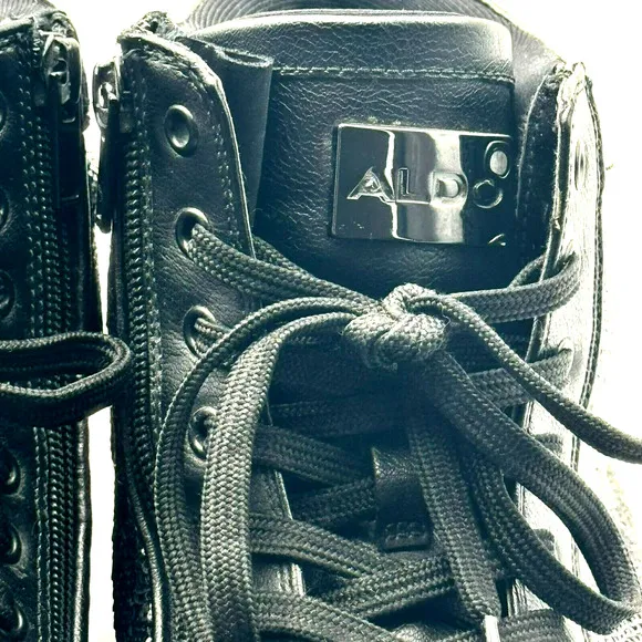 ALDO | Men's Size 9 High Top Black Sequin Gold Glitter Textured Sneakers Shoes