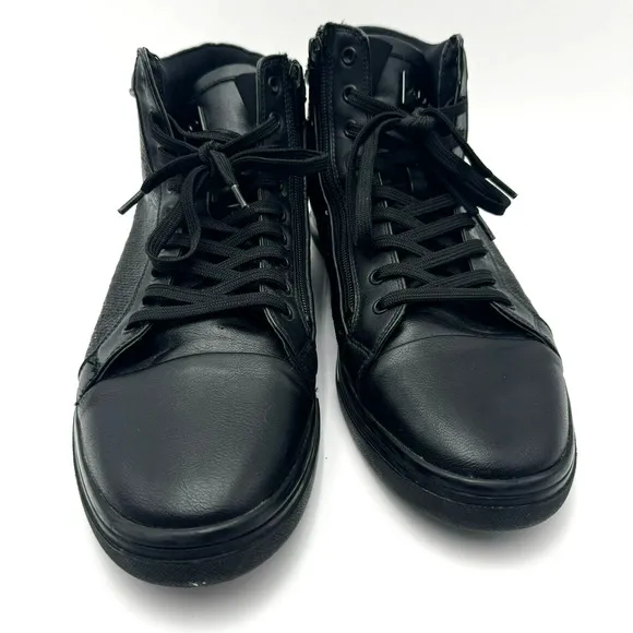 ALDO | Men's Size 9 High Top Black Sequin Gold Glitter Textured Sneakers Shoes