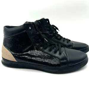 ALDO | Men's Size 9 High Top Black Sequin Gold Glitter Textured Sneakers Shoes