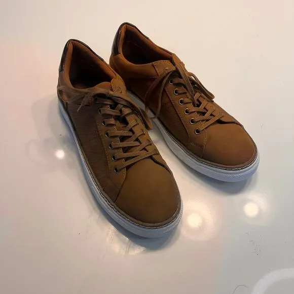 ALDO STROESCO220 Brown Lace Up Low Top Sneaker Shoes Size 9