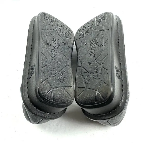 Alegria 36 Shoes Pesca Fisherman Black Leather Slip On Comfort Womens