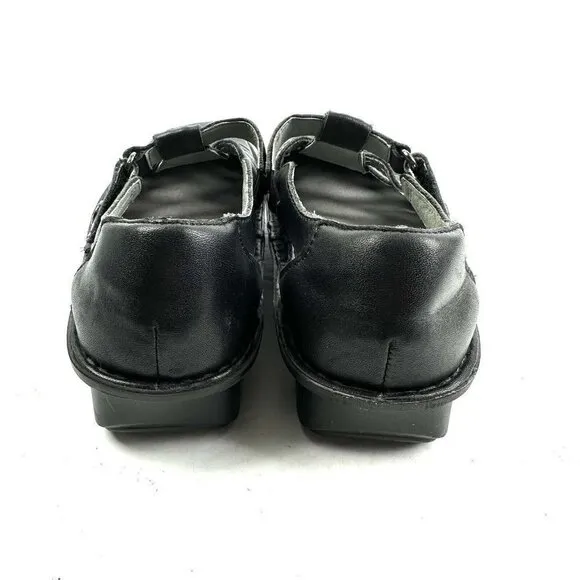 Alegria 36 Shoes Pesca Fisherman Black Leather Slip On Comfort Womens