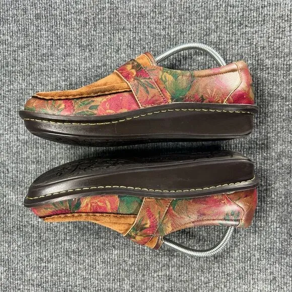 Alegria Keli Southwestern Romance Loafers Slip On Shoes Sz 40 US 10 Brown Floral