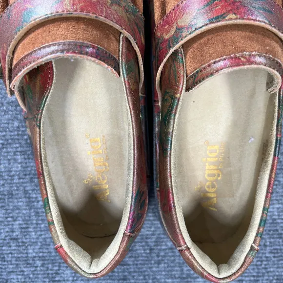 Alegria Keli Southwestern Romance Loafers Slip On Shoes Sz 40 US 10 Brown Floral