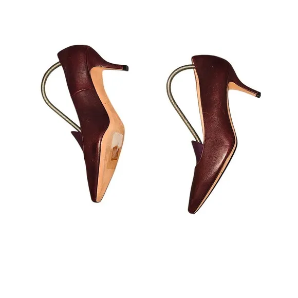 Alexa Wagner Women’s Shoes Size 37.5 Career Wear Burgundy Leather Pumps