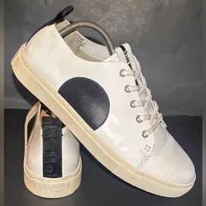 Alexander McQueen McQ &quot;Chris&quot; Dot White/Black Leather Low Top Shoes Men's US 11