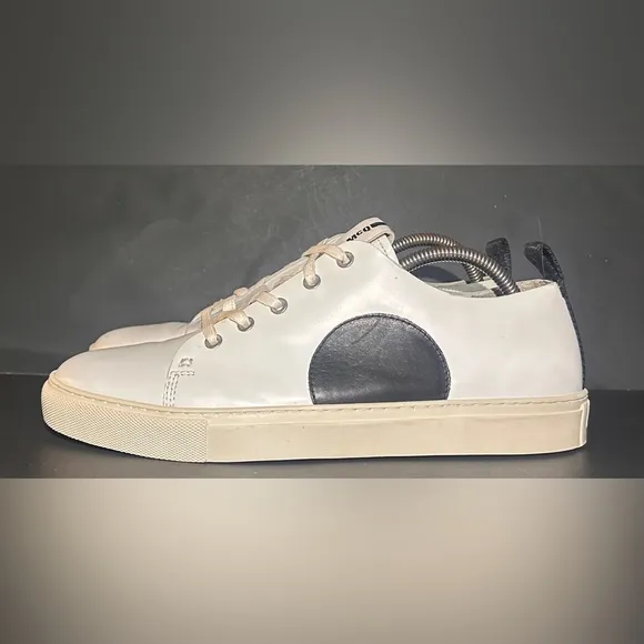 Alexander McQueen McQ &quot;Chris&quot; Dot White/Black Leather Low Top Shoes Men's US 11