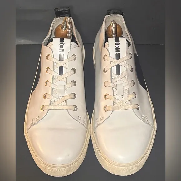Alexander McQueen McQ &quot;Chris&quot; Dot White/Black Leather Low Top Shoes Men's US 11
