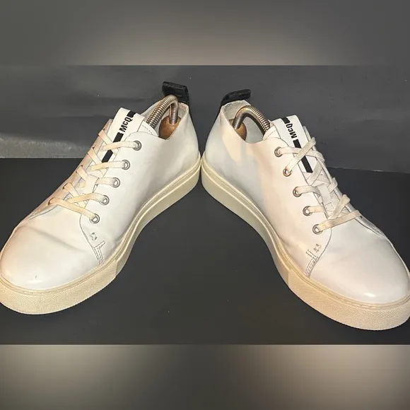Alexander McQueen McQ &quot;Chris&quot; Dot White/Black Leather Low Top Shoes Men's US 11