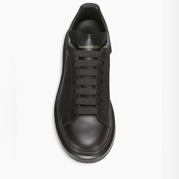 Alexander McQueen Oversized Leather Platform Sneakers Black 39