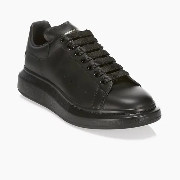 Alexander McQueen Oversized Leather Platform Sneakers Black 39