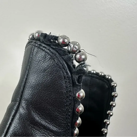 Alexander Wang Kori Cutout Studded Black Leather Ankle Boots Womens 36.5