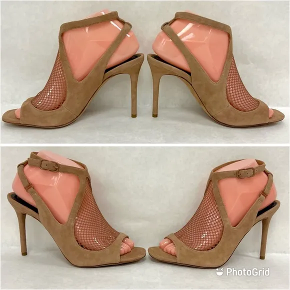 ALEXANDER WANG Piper Suede Fishnet Sandal Shoes  EU 38.5 / US 8.5  New in Box