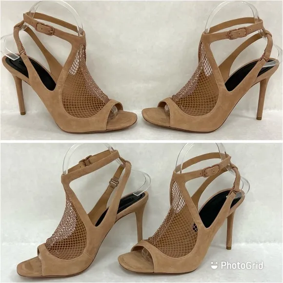 ALEXANDER WANG Piper Suede Fishnet Sandal Shoes  EU 38.5 / US 8.5  New in Box
