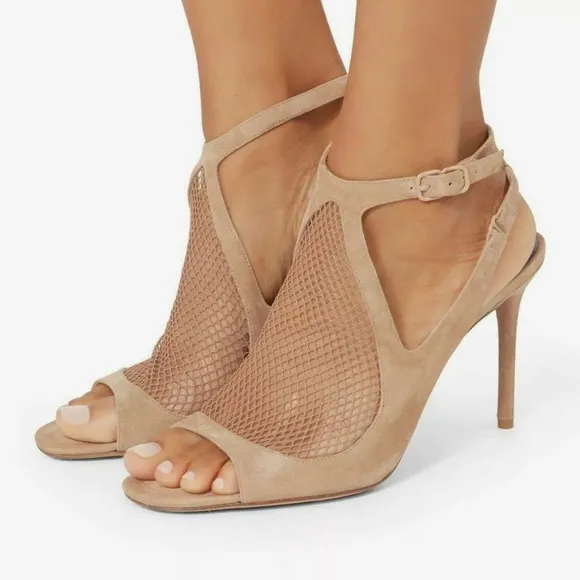 ALEXANDER WANG Piper Suede Fishnet Sandal Shoes  EU 38.5 / US 8.5  New in Box