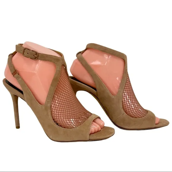 ALEXANDER WANG Piper Suede Fishnet Sandal Shoes  EU 38.5 / US 8.5  New in Box